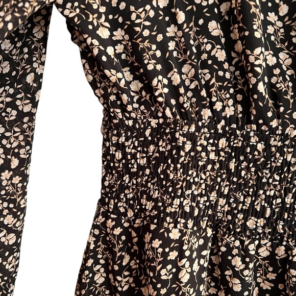 Altar’d State Floral Print Smocked Waist Long Sleeve Ruffled Detailing Dress - Picture 7 of 10